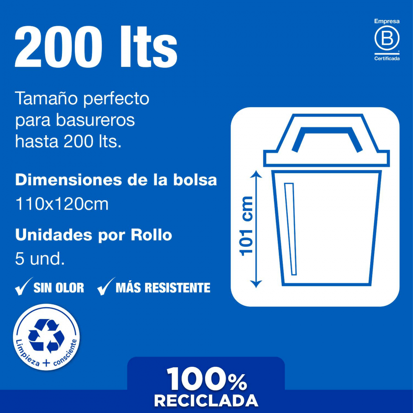 BOLSA DE BASURA VIRUTEX 110X120 CM - Imagen 2