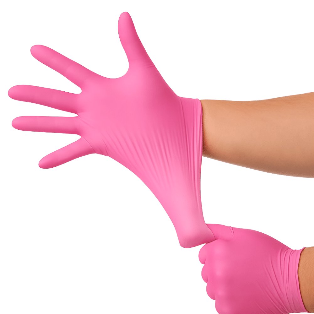 GUANTE DE EXAMINACIÓN NITRILO SIN POLVO COLOR ROSADO - Imagen 3