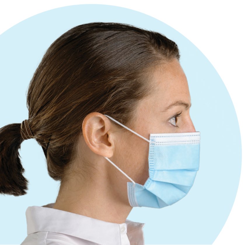 MASCARILLA DESECHABLE CELESTE 3 PLIEGUES - Imagen 2