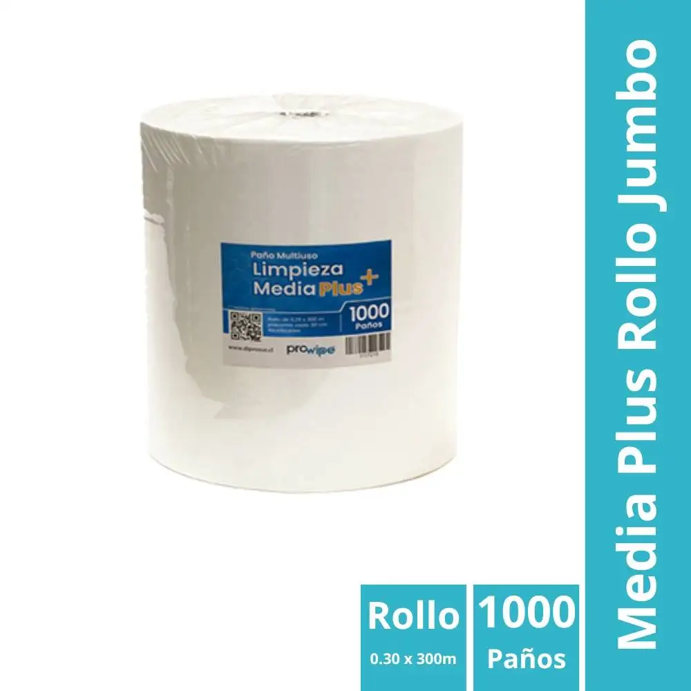 PAÑO DE LIMPIEZA WYPALL MEDIA PLUS ROLLO JUMBO DE 1000 PAÑOS