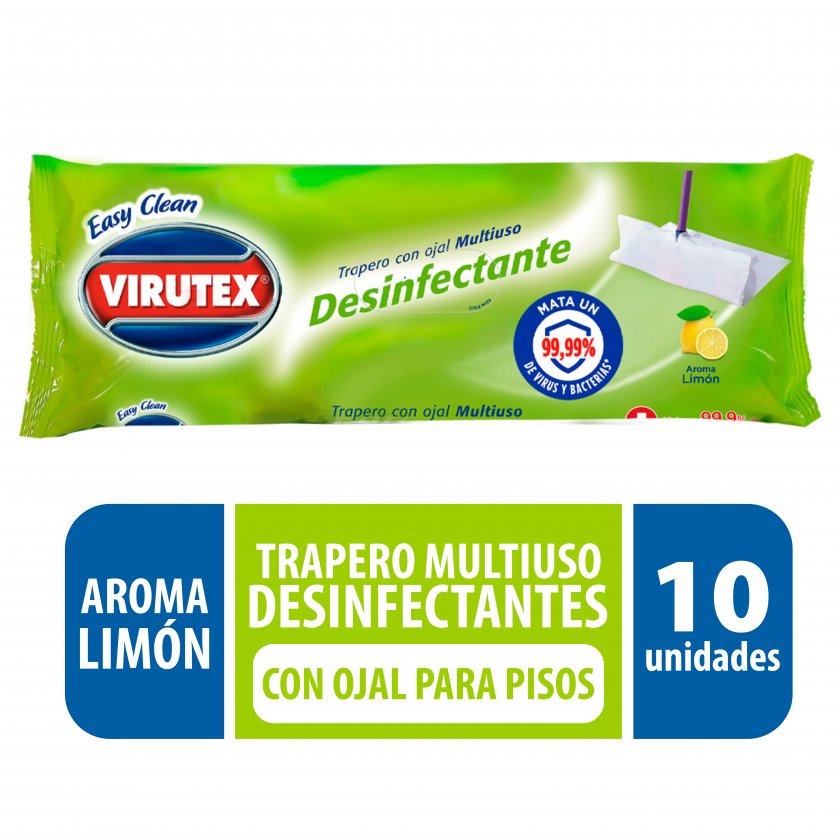 Trapero Húmedo Virutex Desinfectante Limón 40x60 cm